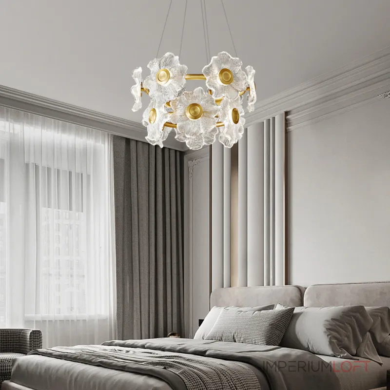 Серия кольцевых светодиодных люстр со стеклянными плафонами в виде цветов GARDEN RING L12 от ImperiumLoft