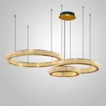 Серия кольцевых светодиодных люстр с декором из ограненных хрустальных камней LENNOX А 3R D82+62+42 от ImperiumLoft