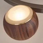 Подвесная люстра с шарообразными плафонами из металла и массива дерева c двунаправленным LED-свечением на кольцевом каркаса ERNAR