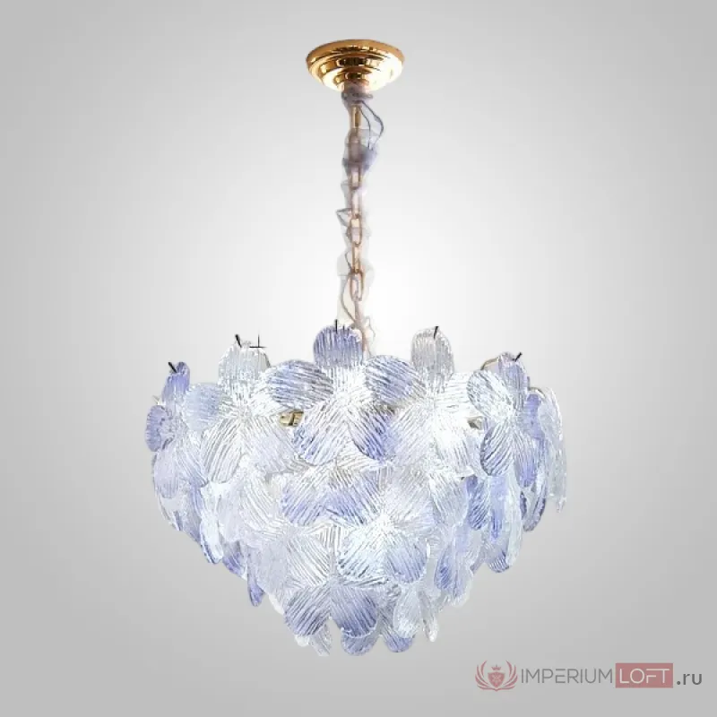 Серия люстр с цветочным декором из прозрачного или градиентно окрашенного стекла ручной работы TOTTI CH Blue-Purple от ImperiumLoft