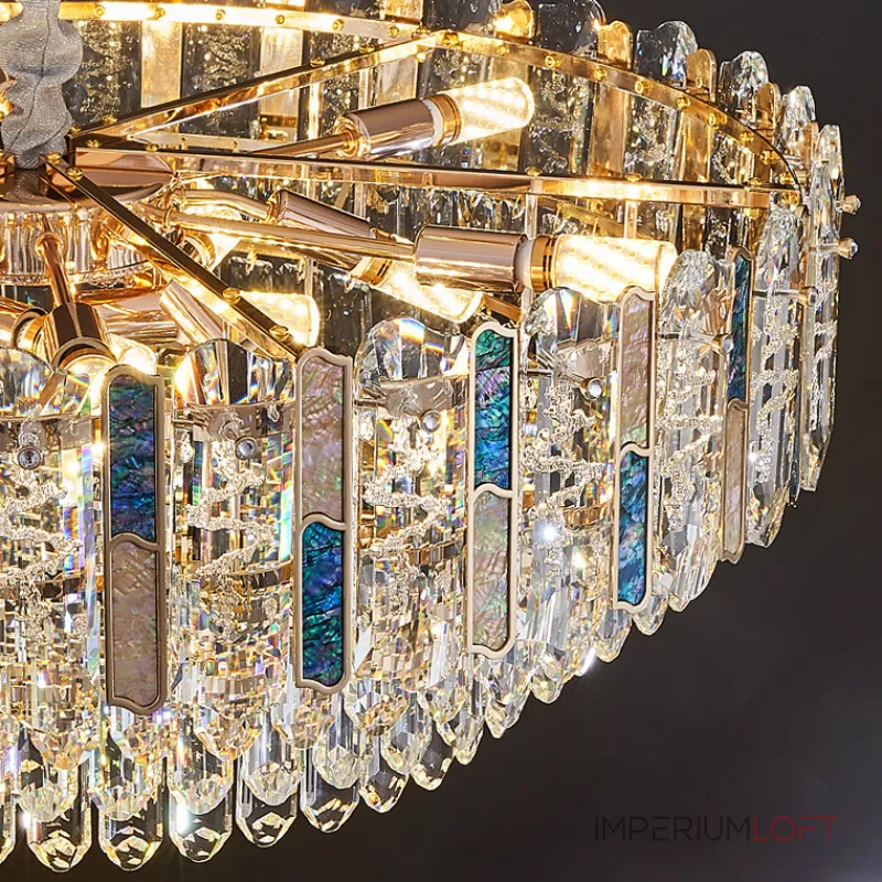 Серия светодиодных люстр с рассеивателями из хрусталя и декоративными вставками из перламутра двух цветов IDERT D80 от ImperiumLoft