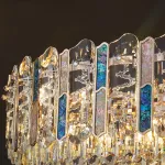 Серия светодиодных люстр с рассеивателями из хрусталя и декоративными вставками из перламутра двух цветов IDERT D95 от ImperiumLoft