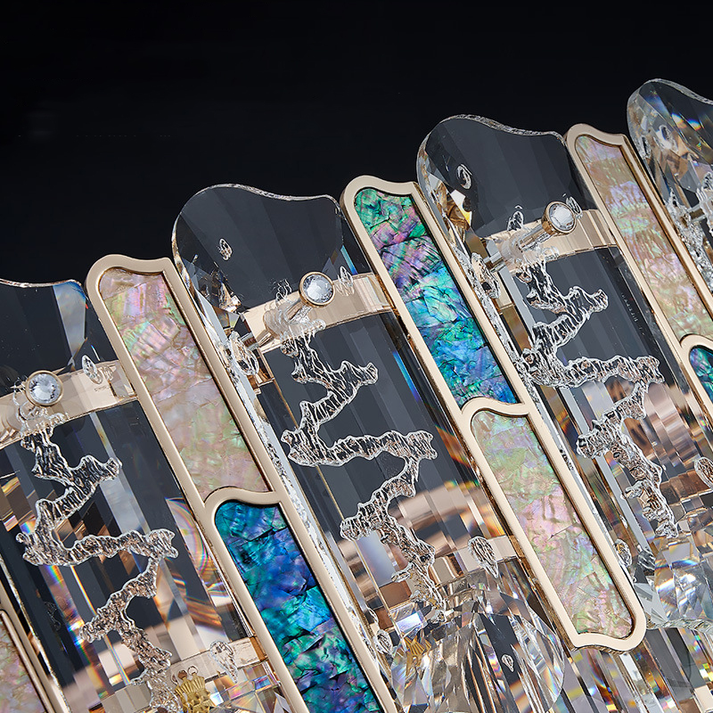 Серия светодиодных люстр с рассеивателями из хрусталя и декоративными вставками из перламутра двух цветов IDERT D80 от ImperiumLoft