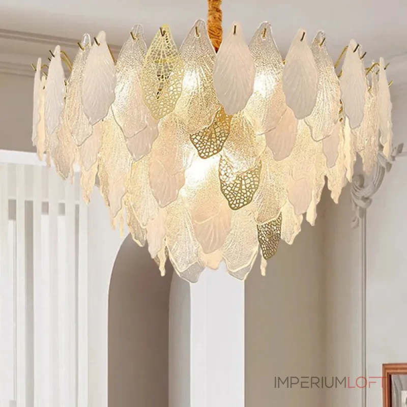 Серия люстр с многоярусным абажуром из подвесок в виде листьев из стекла, металла и керамики OLEANDER от ImperiumLoft Серия люстр с многоярусным абажуром из подвесок в виде листьев из стекла, металла и керамики OLEANDER от ImperiumLoft