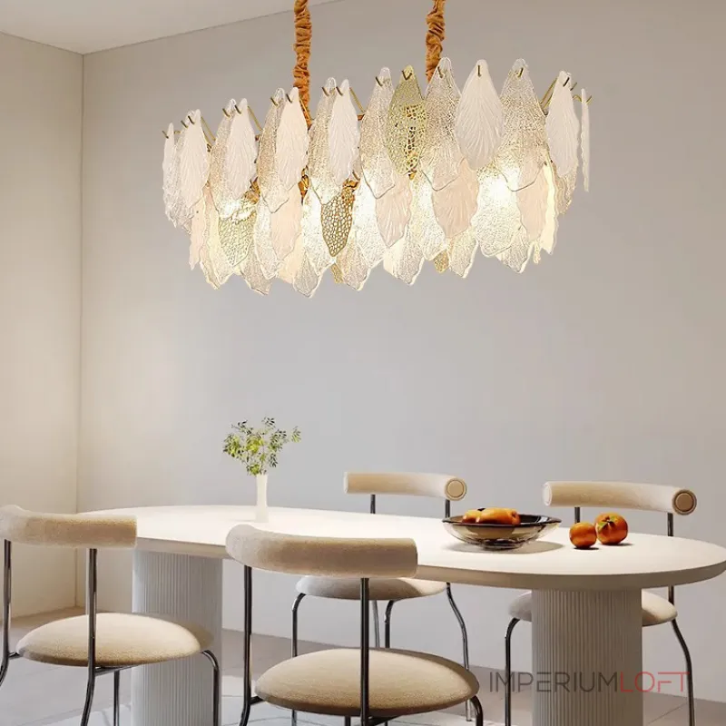 Серия люстр с многоярусным абажуром из подвесок в виде листьев из стекла, металла и керамики OLEANDER от ImperiumLoft Серия люстр с многоярусным абажуром из подвесок в виде листьев из стекла, металла и керамики OLEANDER от ImperiumLoft