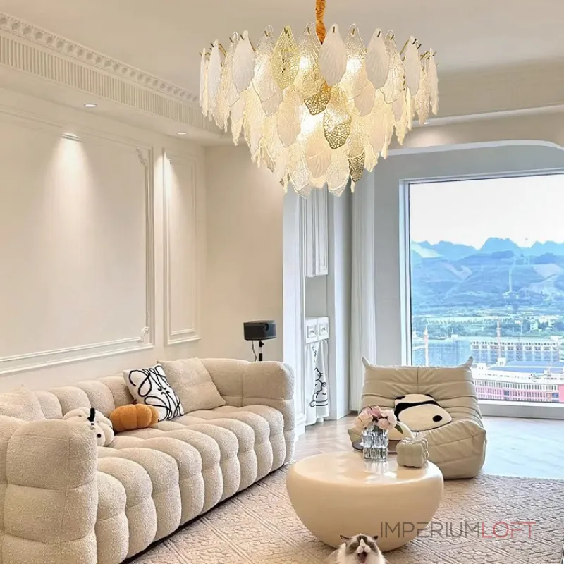 Серия люстр с многоярусным абажуром из подвесок в виде листьев из стекла, металла и керамики OLEANDER от ImperiumLoft Серия люстр с многоярусным абажуром из подвесок в виде листьев из стекла, металла и керамики OLEANDER от ImperiumLoft