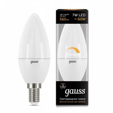 Лампа светодиодная Gauss 1031 E14 7Вт 3000K 103101107-D