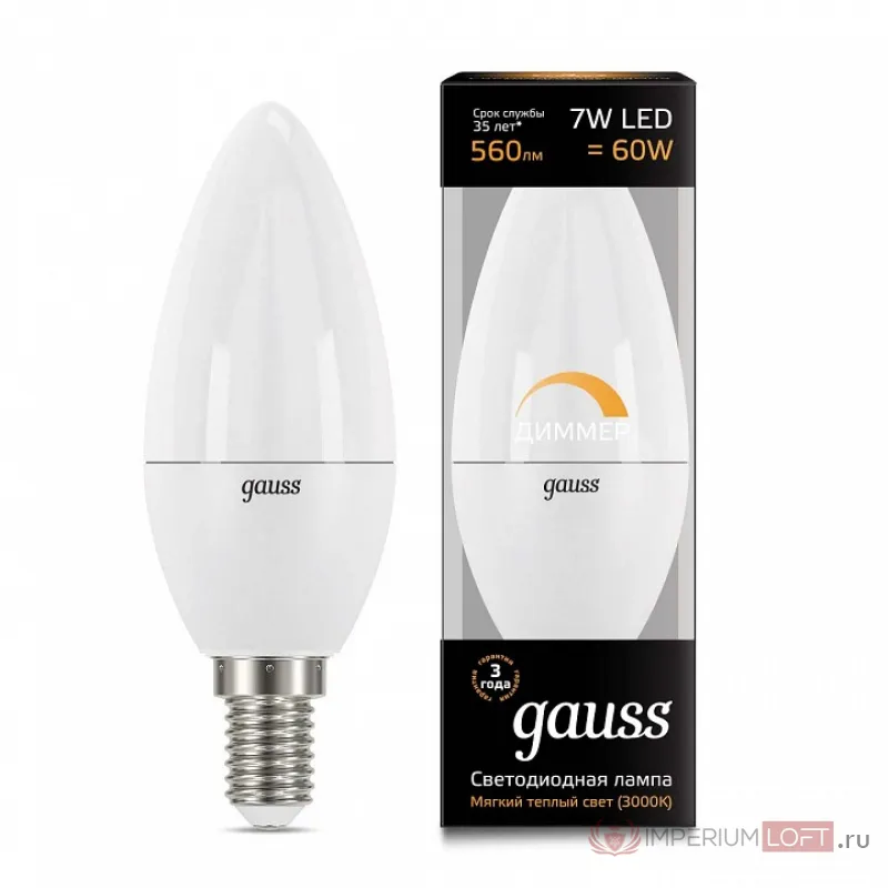 Лампа светодиодная Gauss 1031 E14 7Вт 3000K 103101107-D от ImperiumLoft