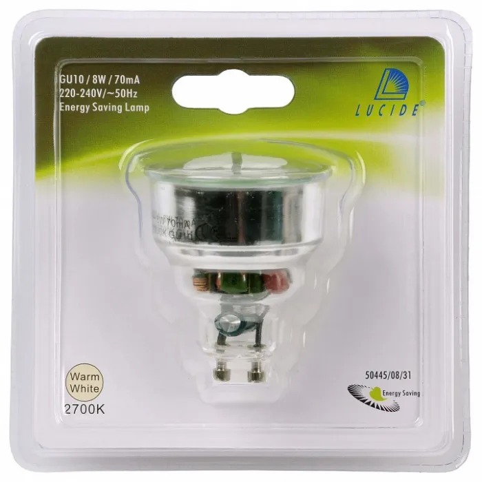 Лампа компактная Галогеновая Lucide Energy GX10q 8Вт 2700K 50445/08/31 от ImperiumLoft