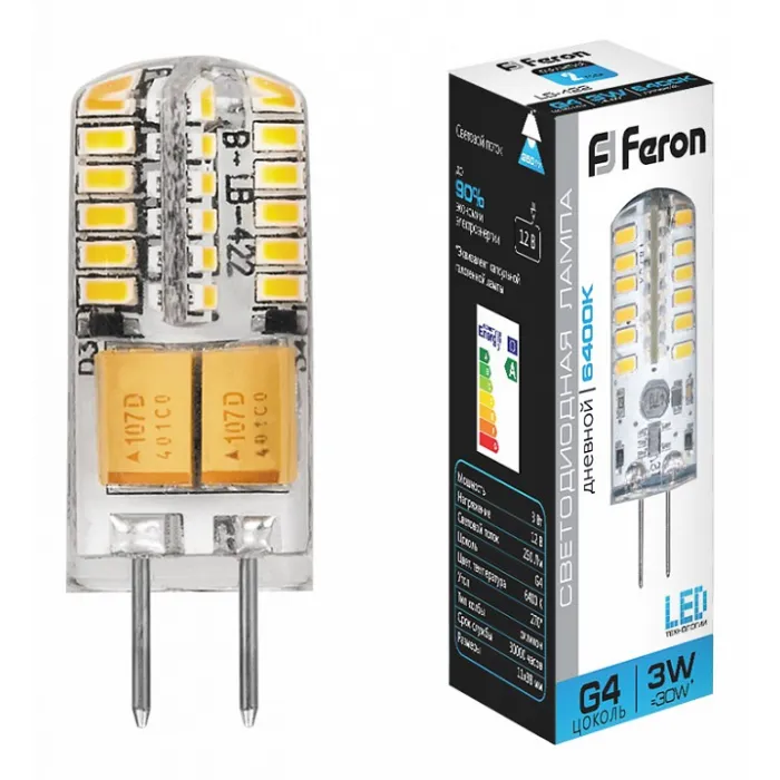 Лампа светодиодная Feron LB-422 G4 3Вт 6400K 25533 от ImperiumLoft
