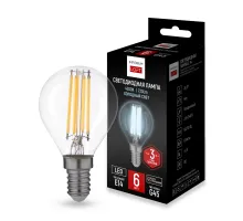 Светодиодная лампа E14 мощность 6W 4200K Transparent от ImperiumLoft