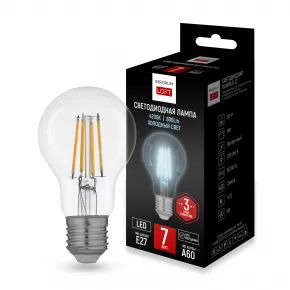 Светодиодная лампа E27 мощность 7W 4200K Transparent от ImperiumLoft