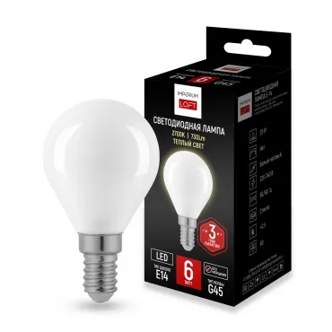 Светодиодная лампа E14 мощность 6W 2700K White от ImperiumLoft