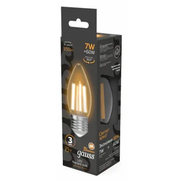 Лампа светодиодная Gauss Filament E27 7Вт 2700K 103802107 от ImperiumLoft