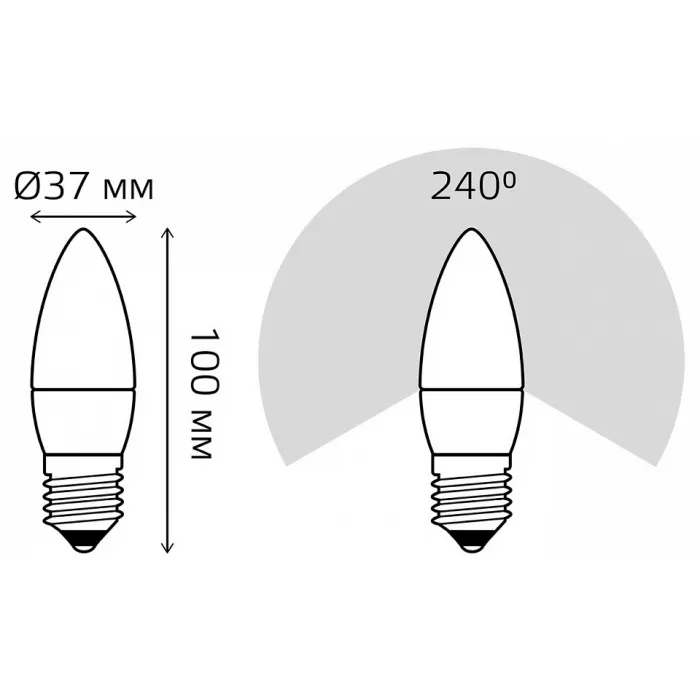 Лампа светодиодная Gauss Led Elementary Candle E27 6Вт 3000K 33216 от ImperiumLoft