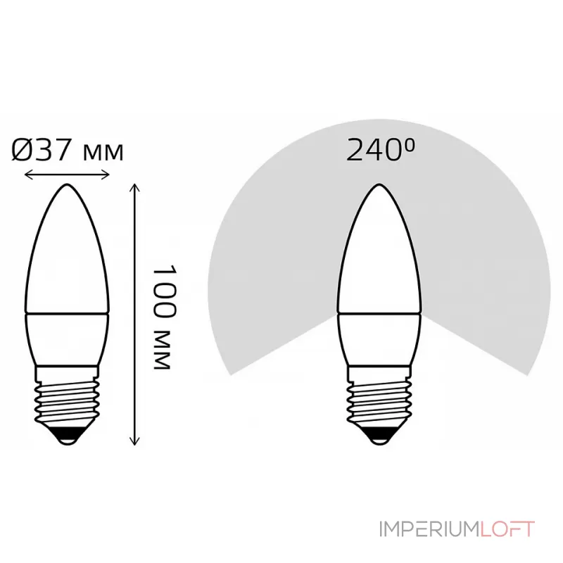 Лампа светодиодная Gauss Led Elementary Candle E27 6Вт 3000K 33216 от ImperiumLoft