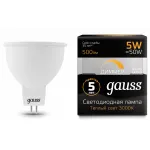 Лампа светодиодная Gauss GU5.3 5Вт 3000K 101505105-D