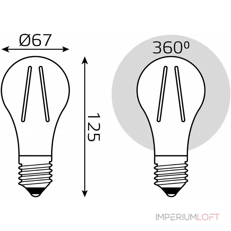 Лампа светодиодная Gauss Filament E27 30Вт 2700K 102902130