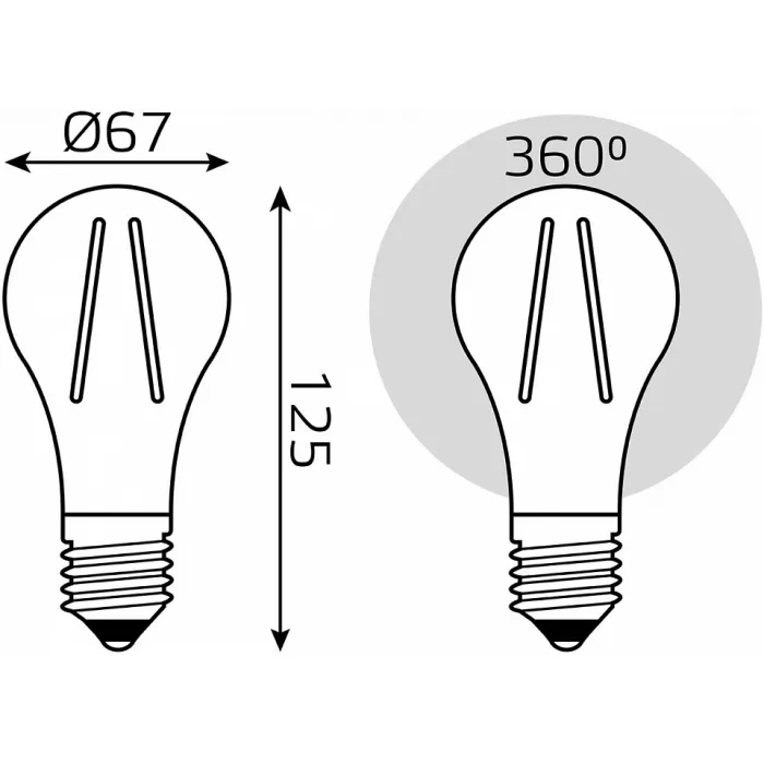 Лампа светодиодная Gauss Filament E27 26Вт 4100K 102902226 от ImperiumLoft