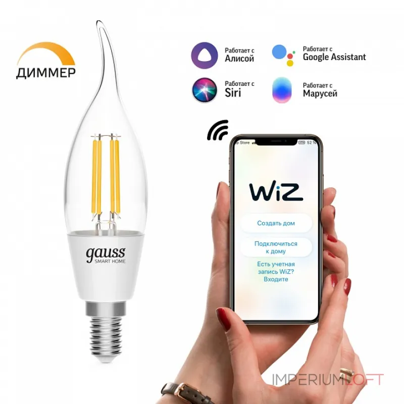 Лампа светодиодная Gauss Smart Home 1260112 Лампа светодиодная Gauss Smart Home 1260112