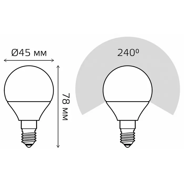Лампа светодиодная Gauss E14 6Вт 3000K 53116 от ImperiumLoft