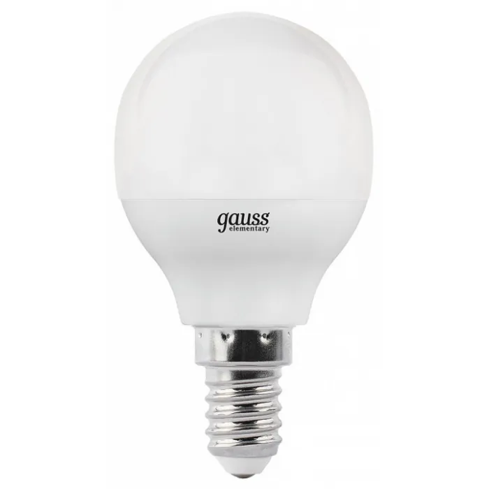 Лампа светодиодная Gauss LED Elementary Globe E14 6Вт 4100K 53126 Цвет арматуры белый Цвет плафонов белый от ImperiumLoft