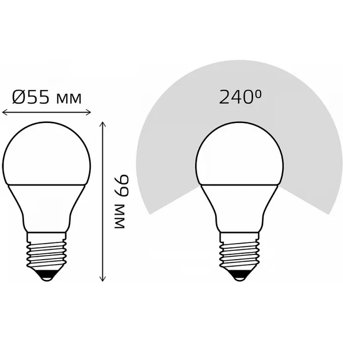 Лампа светодиодная Gauss E27 7Вт 6500K 102502307 от ImperiumLoft