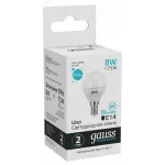 Лампа светодиодная Gauss LED Elementary Globe E14 8Вт 4100K 53128 Цвет арматуры хром Цвет плафонов белый