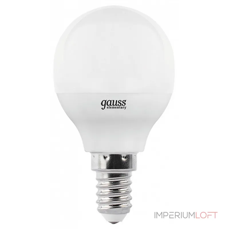 Лампа светодиодная Gauss LED Elementary Globe E14 8Вт 4100K 53128 Цвет арматуры хром Цвет плафонов белый Лампа светодиодная Gauss LED Elementary Globe E14 8Вт 4100K 53128 Цвет арматуры хром Цвет плафонов белый