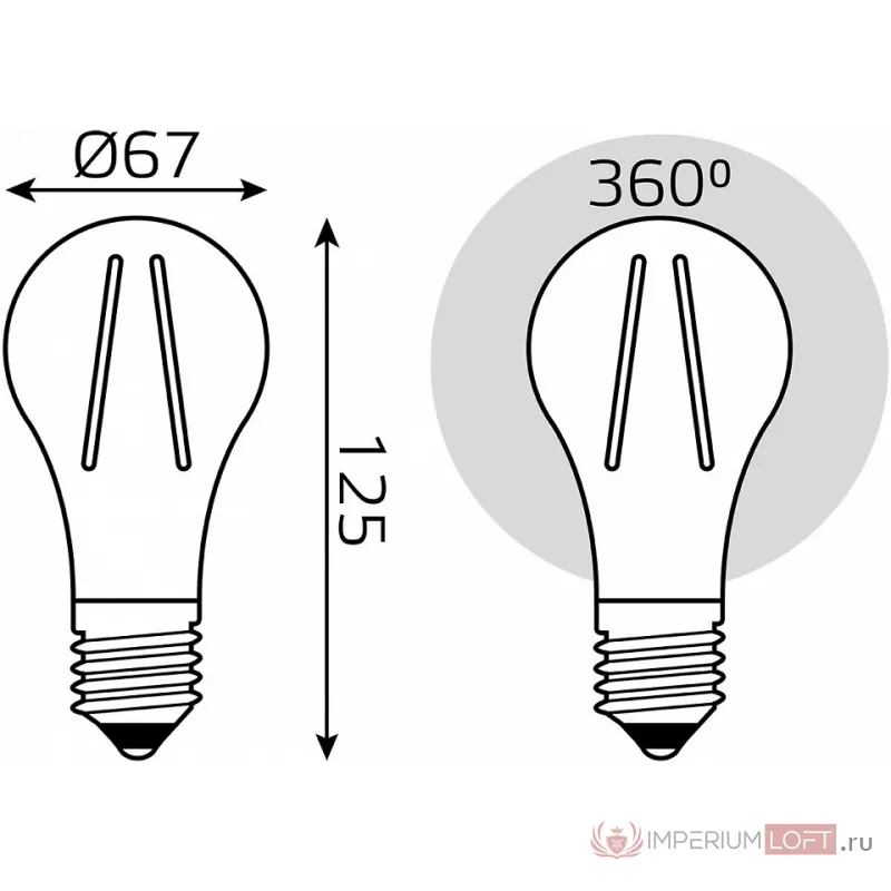 Лампа светодиодная Gauss Filament E27 26Вт 2700K 102902126 от ImperiumLoft