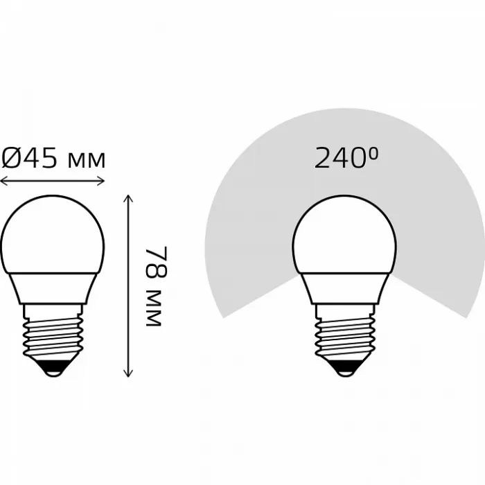Лампа светодиодная Gauss Шар E27 6.5Вт 6500K 105102307 от ImperiumLoft
