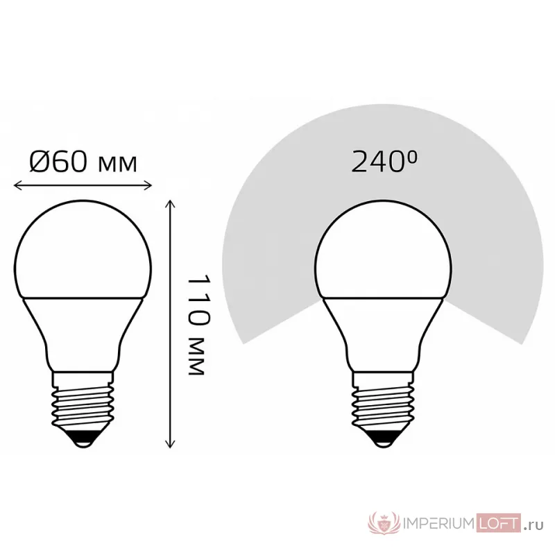 Лампа светодиодная Gauss 232 E27 10Вт 6500K 23230 от ImperiumLoft