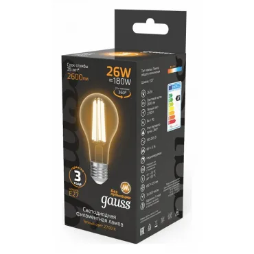 Лампа светодиодная Gauss Filament E27 26Вт 2700K 102902126 от ImperiumLoft