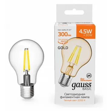 Лампа светодиодная Gauss Basic Filament E27 4.5Вт 2200K 1021245