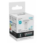 Лампа светодиодная Gauss Софит GU10 5.5Вт 4100K 13626