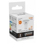 Лампа светодиодная Gauss Софит GU10 5.5Вт 2700K 13616 от ImperiumLoft