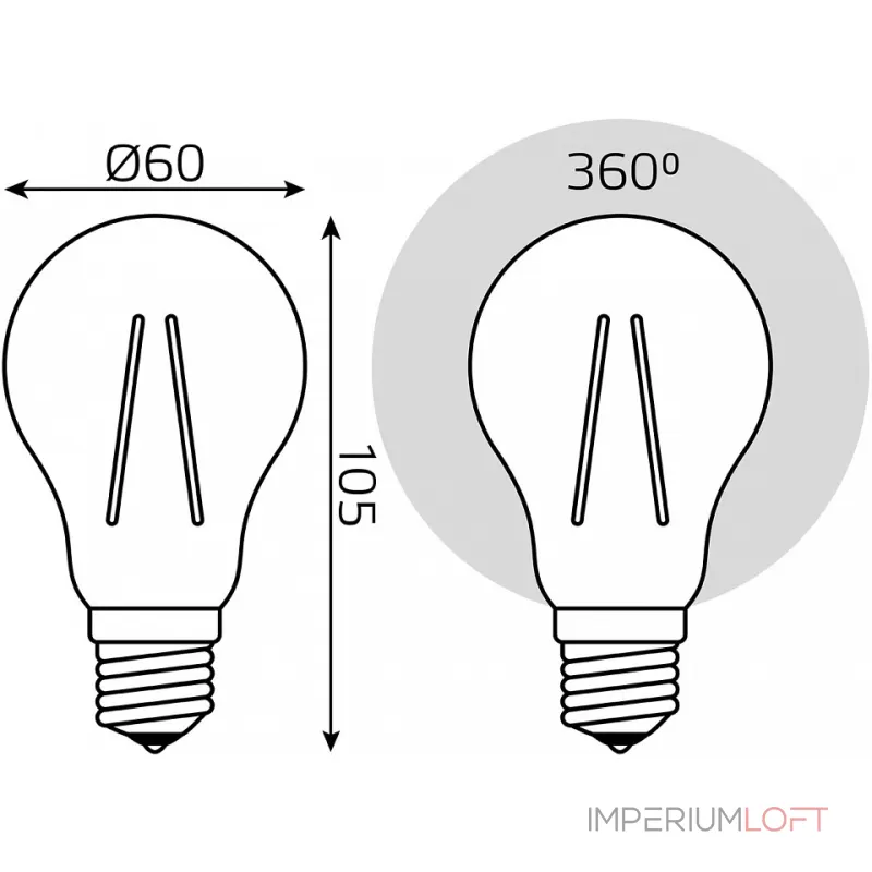 Лампа светодиодная Gauss Filament E27 10Вт 2400K 102802010 Лампа светодиодная Gauss Filament E27 10Вт 2400K 102802010