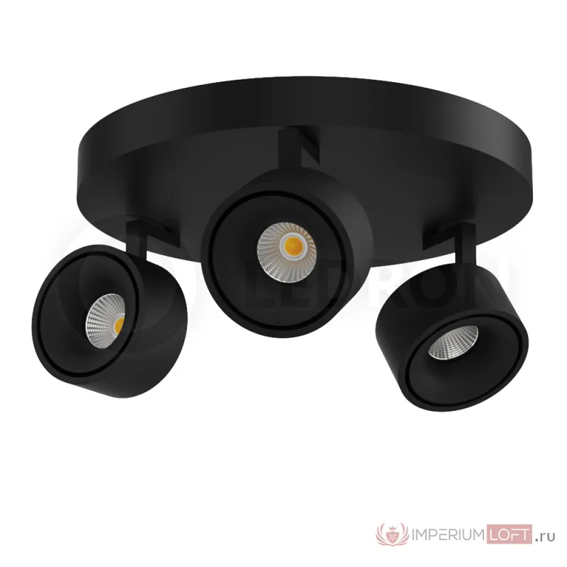 Накладной светодиодный светильник Ledron SAGITONY R S75-3 Black от ImperiumLoft