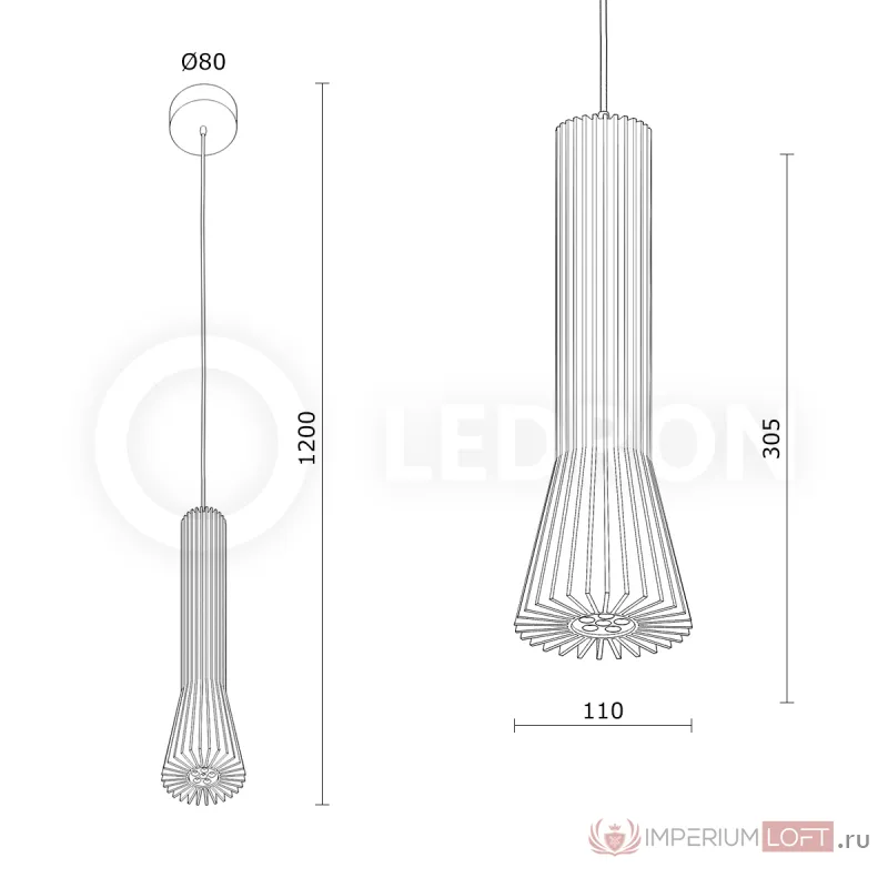 Подвесной светодиодный светильник LeDron LPL152WH от ImperiumLoft