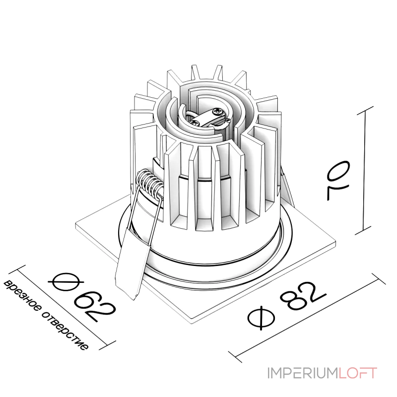 Встраиваемый светодиодный светильник LeDron FAST TOP SQ MINI Black Встраиваемый светодиодный светильник LeDron FAST TOP SQ MINI Black