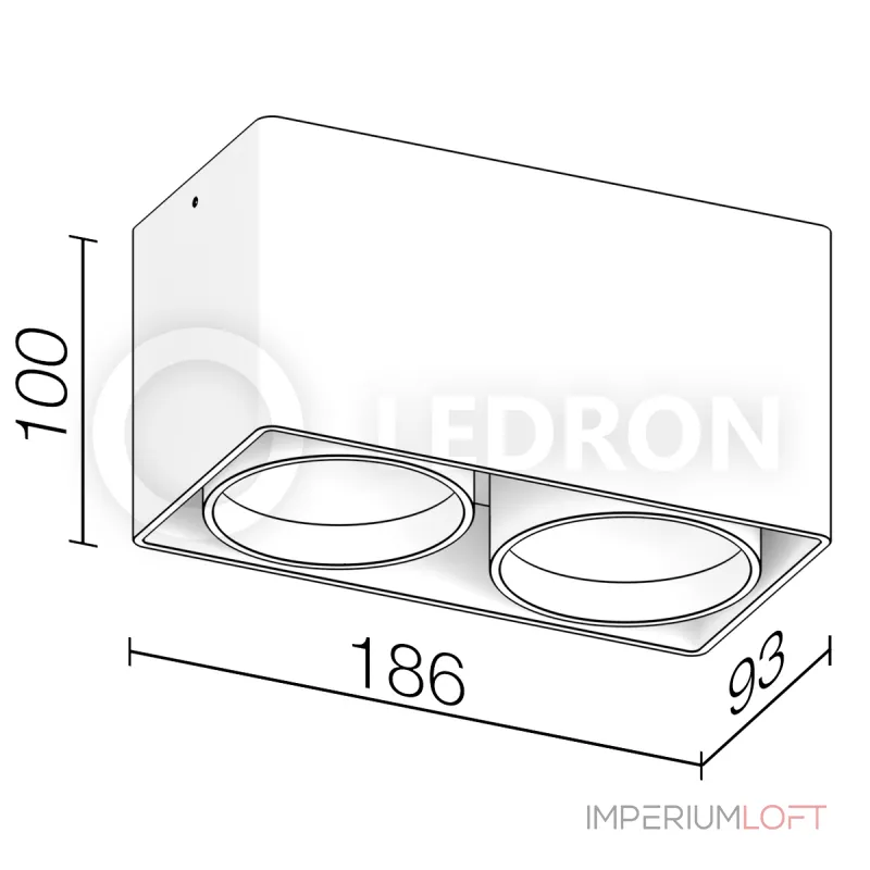 Накладной светильник Ledron KEA 2 ED GU10 Black-White Накладной светильник Ledron KEA 2 ED GU10 Black-White