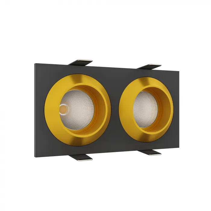 Встраиваемый светодиодный светильник LeDron GIZA MINI SQ 2 Black/Gold от ImperiumLoft