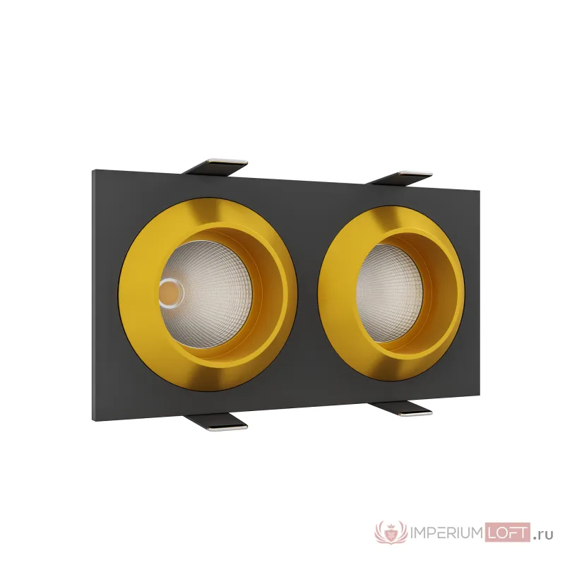 Встраиваемый светодиодный светильник LeDron GIZA MINI SQ 2 Black/Gold от ImperiumLoft