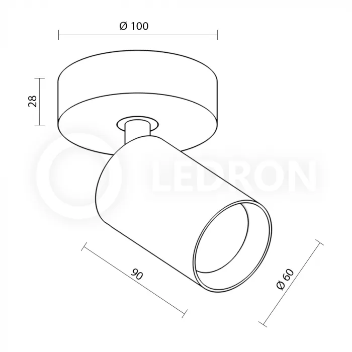 Накладной светодиодный светильник LeDron SAGITONY R 60 Dim Black9785 от ImperiumLoft