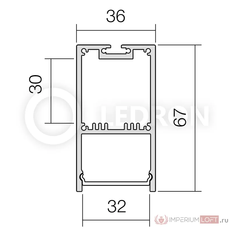 Накладной профиль для светодиодных лент 3667 White (13306W) от ImperiumLoft