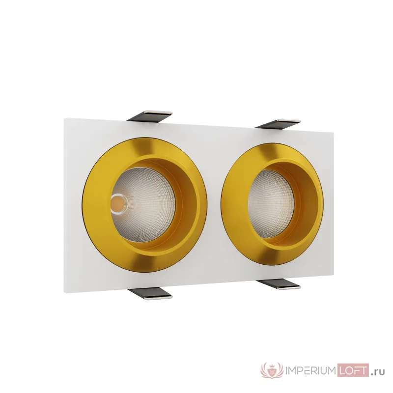 Встраиваемый светодиодный светильник LeDron GIZA MINI SQ 2 White/Gold от ImperiumLoft