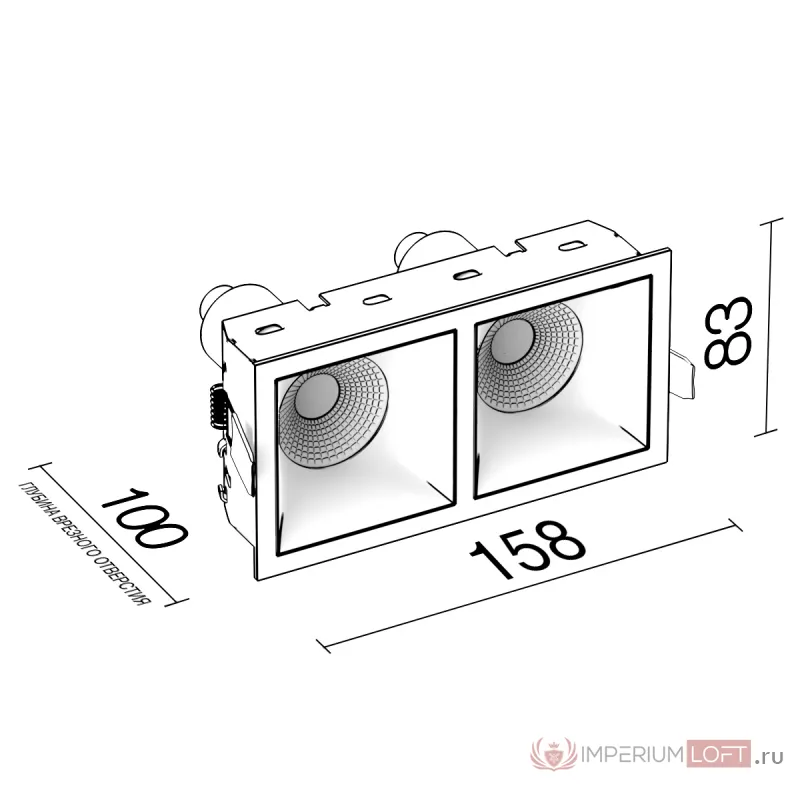 Светильник встраиваемый LeDron RISE KIT 2 White от ImperiumLoft