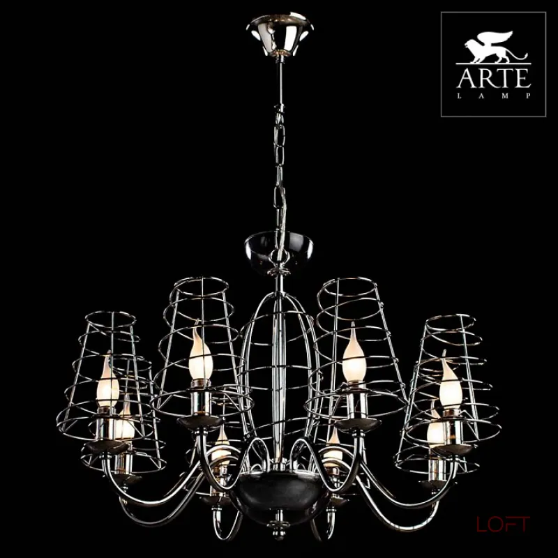 Подвесная люстра Arte Lamp Cage A4320LM-8CC Подвесная люстра Arte Lamp Cage A4320LM-8CC