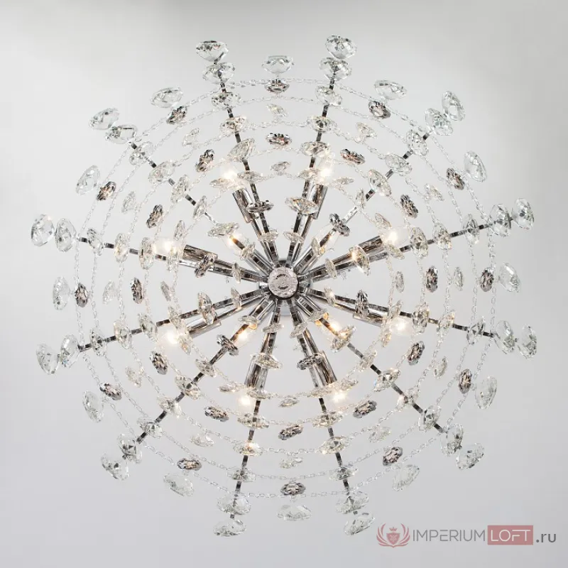 Подвесная люстра Eurosvet Crystal 10080/12 хром/прозрачный хрусталь Strotskis от ImperiumLoft
