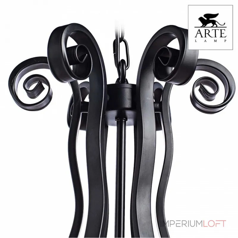Подвесная люстра Arte Lamp Scroll A7915LM-6BK